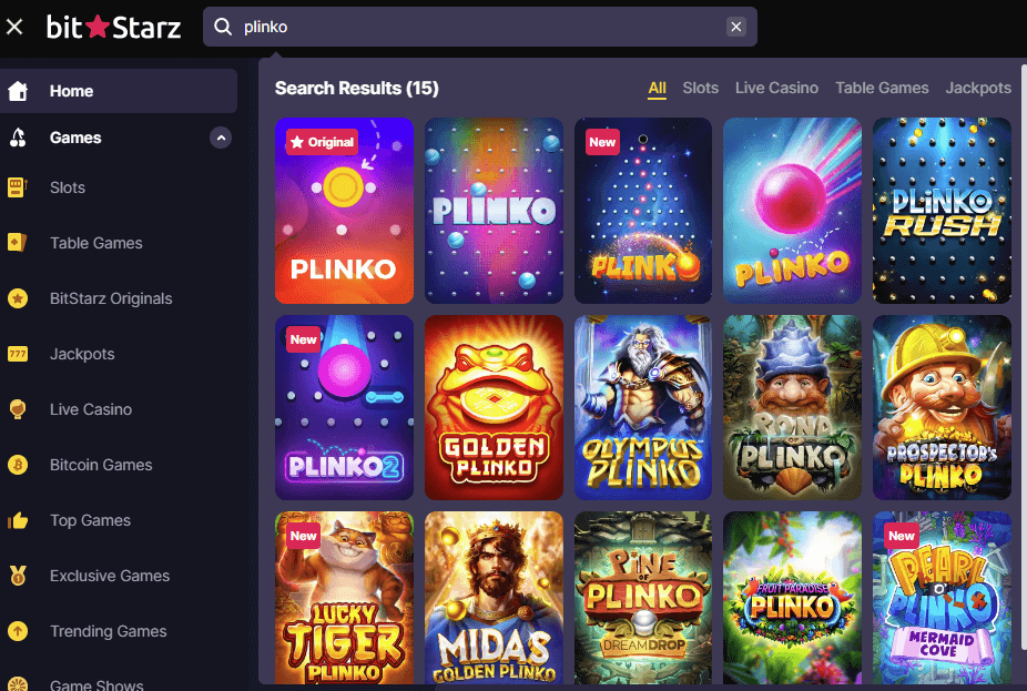 Bitstarz casino game library