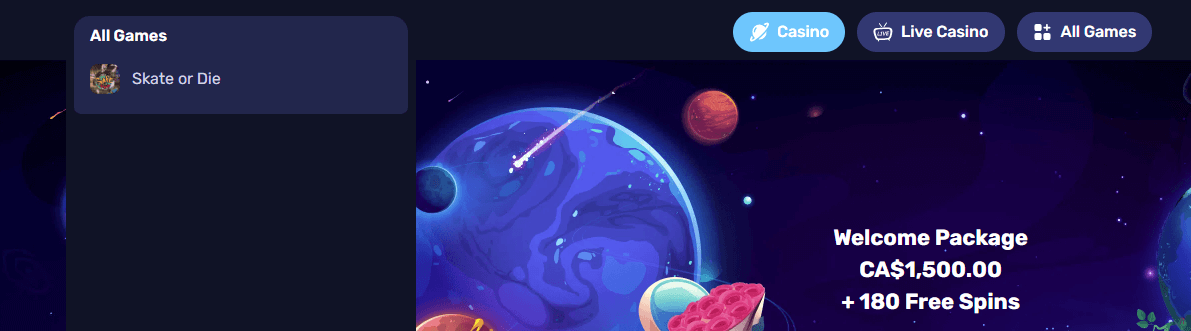 Galactic Wins skate or die game
